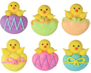 Royal Icing Chicks in Easter Shells