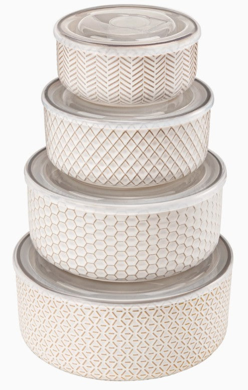 Ceramic Nesting Bowls with Lids