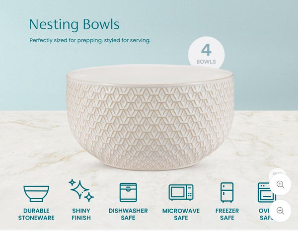Ceramic Nesting Bowls Set of 4