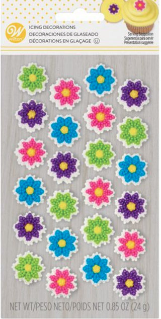 Mini Flower Icing Decorations