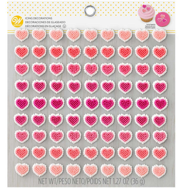 Mini Heart Icing Decorations 81ct