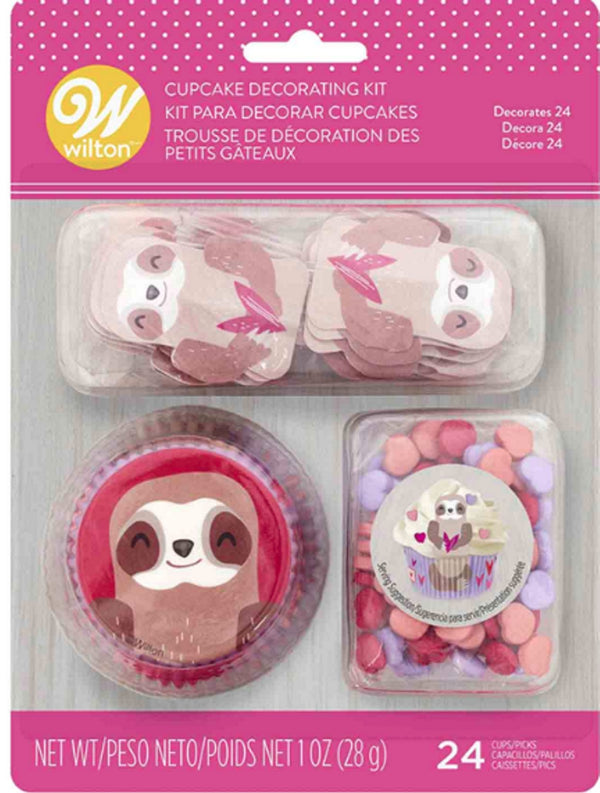 Sloth Valentine Cupcake Kit